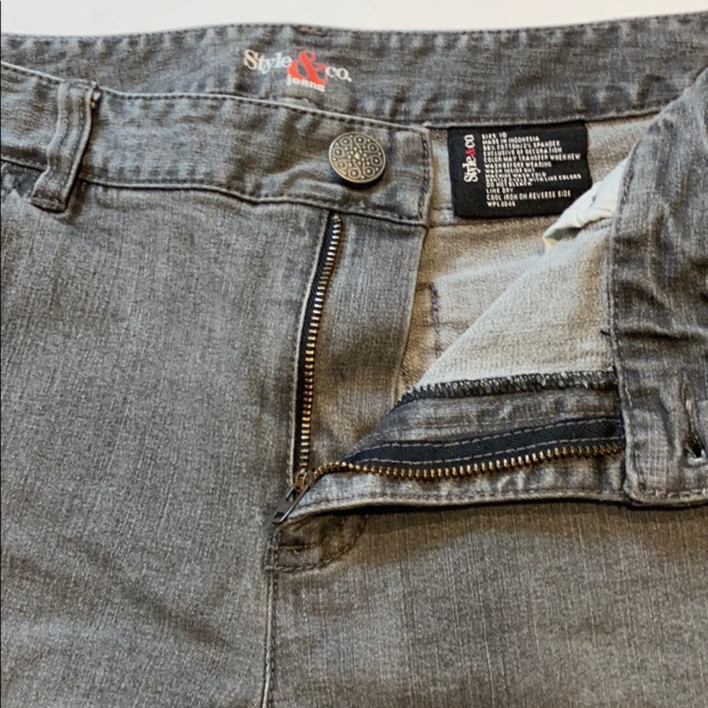 Style & Co SZ 10 Faded Black/Grey Denim Jeans D3 - Picture 10 of 14